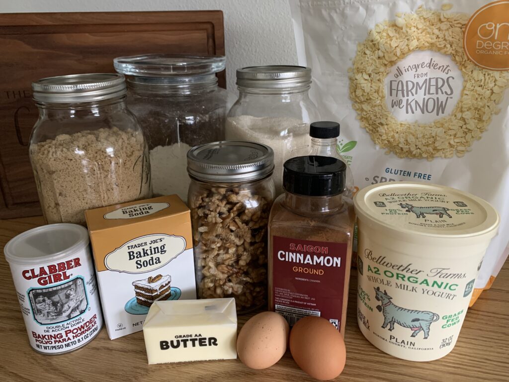 Ingredients in Sourdough Oat Nut Muffins