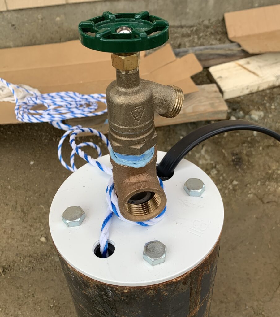 submersible well pump installation